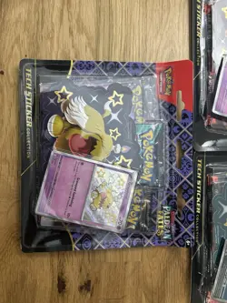 LOT OF 3 Pokemon TCG Paldean Fates Tech Sticker Collection Blister Pack Set NEW! - Image 2