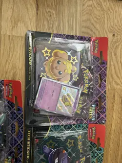 LOT OF 3 Pokemon TCG Paldean Fates Tech Sticker Collection Blister Pack Set NEW! - Image 4