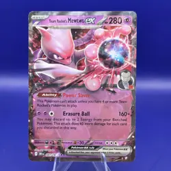 Team Rocket's Mewtwo ex 081/182 Destined Rivals Double Rare Holo Pokemon NM - Image 1