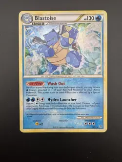 Blastoise 13/95 Holo Rare HS Unleashed 2010 Pokemon Card - MP - Image 1