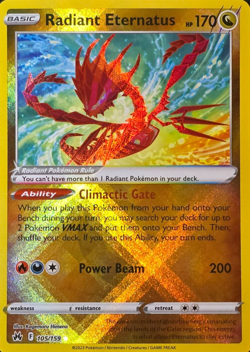 Holo Radiant Eternatus 105/159 Radiant Rare Crown Zenith Pokemon TCG - Image 1