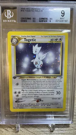 Togetic- 2000 Pokemon Neo Genesis 1st Edition #16 Holo BGS 9 - Image 1