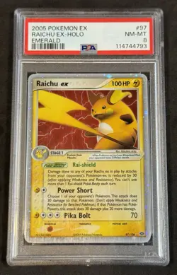 2005 Pokemon Raichu ex Emerald Ultra Rare Holo #97 PSA 8 NM-MT 97/106 - Image 1