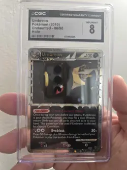 Pokemon TCG 2010 Undaunted Umbreon Prime 86/90 Ultra Rare Holo CGC 8 - Image 3