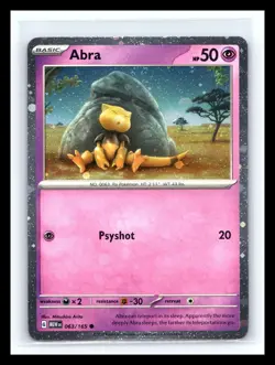 💥 Pokemon - Abra # 063/165 - SV: Scarlet & Violet 151 Cosmos Holo - Image 1
