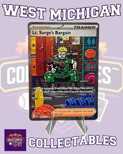 Lt. Surge's Bargain 185/132 Me01: Mega Evolution Holo Pokemon NM - Image 1
