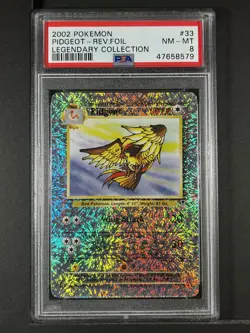 Pidgeot Reverse Foil #33 2002 Pokemon Legendary Collection PSA 8 250001 - Image 1