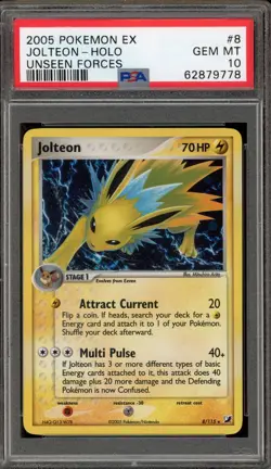Pokemon Jolteon EX Unseen Forces Holo Rare #8 PSA 10 Gem Mint - Image 1