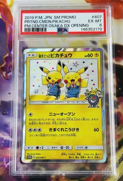 PRETEND COMEDIAN PIKACHU PSA 6 2019 POKEMON JPN PROMO #407 CENTER OSAKA OPENING - Image 1