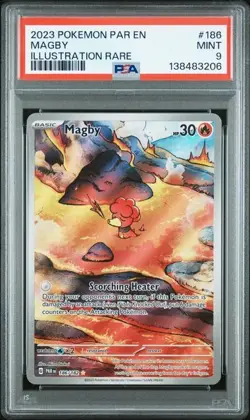 2023 POKEMON PAR EN-PARADOX RIFT #186 MAGBY ILLUSTRATION RARE PSA 9 - Image 3