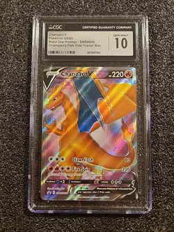 CGC 10 GEM MINT Charizard V SWSH050 Holo Champions Path ETB Star Promo Pokemon - Image 1