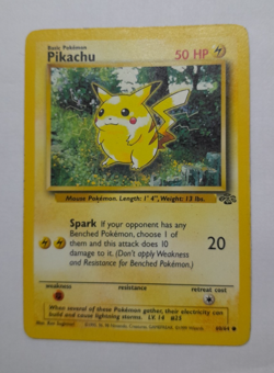 Vintage Pokemon Basic Pokemon Jungle Pikachu 60/64 Wizards Of The Coast CCG Card - Image 1