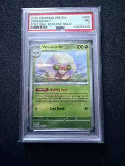 ERROR CARD - Pokemon TCG Whimsicott Prismatic Evolutions Rare Reverse Holo PSA 7 - Image 2