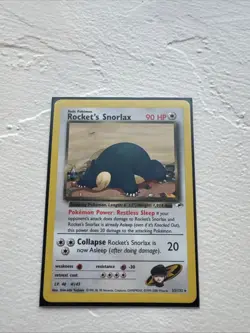 Pokemon TCG Rockets Snorlax 33/132 Gym Heroes Unlimited Card - Image 1