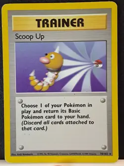 Pokemon TCG Scoop Up 78/102 Base Set Rare Non Holo Trainer Card MP - Image 2