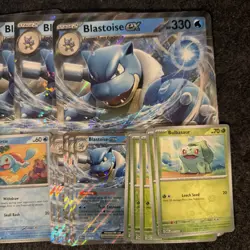 Pokemon 151 Blooming Waters Promo Cards Jumbo Blastoise 6X + Reshiram Jumbo 2X - Image 3