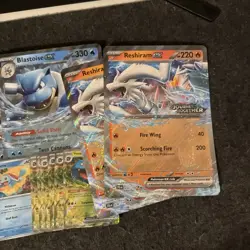 Pokemon 151 Blooming Waters Promo Cards Jumbo Blastoise 6X + Reshiram Jumbo 2X - Image 4