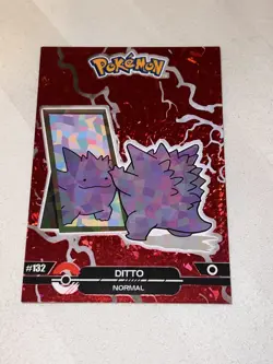 RARE Ditto #132 -RED CRYSTAL Holo Box Hit-Crystal Dark-Pokemon Card NonTCG - Image 1