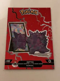 RARE Ditto #132 -RED CRYSTAL Holo Box Hit-Crystal Dark-Pokemon Card NonTCG - Image 2
