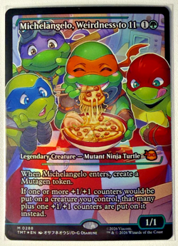 MTG TMNT Michelangelo, Weirdness to 11 Showcase Foil 0288 TMT - Image 1