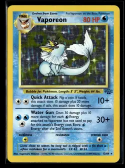 Vaporeon 1999 Pokemon Jungle LP #12 - Image 1
