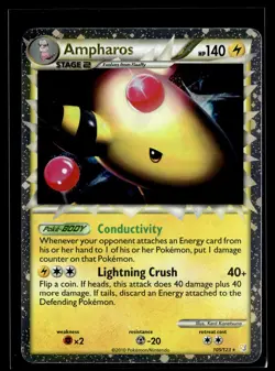 Ampharos 2010 Pokemon HeartGold & SoulSilver LP #105/123 - Image 1