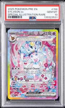 2025 POKEMON PRE EN-PRISMATIC EVOLUTIONS #156 SYLVEON EX PSA 10 - Image 1