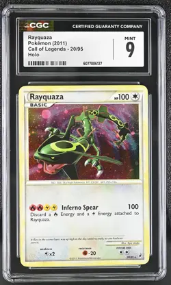 CGC 9 MINT Rayquaza 2011 Call of Legends 20/95 Holo Pokemon Card - Image 1