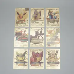 Set of Gold Fanmade Pokemon Decorative Cards - Pikachu, Team-ups, Zacian-auju - Image 1