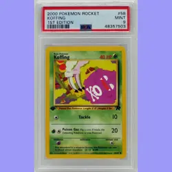 Pokemon 1st Edition Koffing 58/82 Team Rocket PSA 9 MINT - Image 1