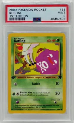 Pokemon 1st Edition Koffing 58/82 Team Rocket PSA 9 MINT - Image 3