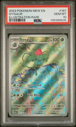 2023 POKEMON MEW EN-151 ILLUSTRATION RARE #167 IVYSAUR PSA 10 - Image 1