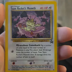 Pokemon TCG Team Rocket's Meowth Wotc Promo Cat 40 HP Basic 18/53 - Image 1
