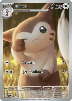 1x Furret - 168/159 - Illustration Rare Lightly Played Pokemon SV09 - Journey To - Image 1