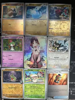 Rare Sexy Anime Waifu Card and 8 Holographic pokemon cards - Image 1