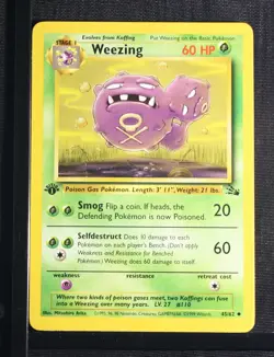 PSA 6 EXCELLENT-MINT 1999 Pokemon Fossil #45 Weezing 1st Edition !!! - Image 3