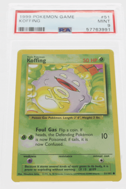 PSA 9 MINT 1999 Pokemon Game Base #51 Koffing !!! - Image 1
