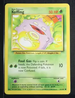 PSA 9 MINT 1999 Pokemon Game Base #51 Koffing !!! - Image 3