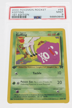 PSA 9 MINT 2000 Pokemon Team Rocket #58 Koffing 1st Edition !!! - Image 1