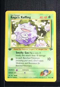 PSA 9 MINT 2000 Pokemon Gym Challenge #79 Koga's Koffing 1st Edition !!! - Image 3