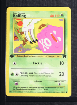 PSA 9 MINT 2000 Pokemon Team Rocket #58 Koffing 1st Edition !!! - Image 3