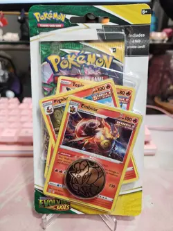 Pokemon TCG Evolving Skies Checklane Blister Pack with EMBOAR Promo SEALED - Image 1