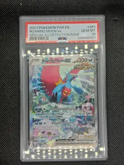 2023 POKEMON PAR EN-PARADOX RIFT #251 ROARING MOON EX PSA 10 - Image 1