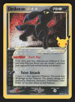 Umbreon Star 17/17 Pokemon TCG Celebrations: Classic Collection NM - Image 1