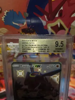 Pokemon Hidden Fates Ultra Premium Rayquaza GX 177A/168 Full Art Holo BGS 9.5 - Image 3