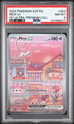 2023 POKEMON SVP EN-SV BLACK STAR PROMO 151 ULTRA-PREM COLL #053 MEW EX PSA 8 - Image 1