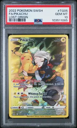 PSA 10 PIKACHU #TG05 Full Art - 2022 POKEMON SWSH LOST ORIGIN TG05/TG30 - Image 1