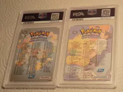 1999 Topps Pokemon PSA 7 NM TV/Movie Checklist Rainbow Foil Blue (2 Cards) - Image 3