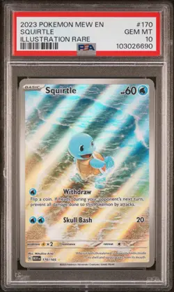 PSA 10 Pokemon TCG Squirtle 170/165 Scarlet & Violet 151 Illustration Rare Card - Image 1