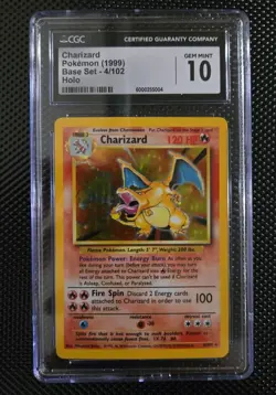1999 Charizard Base Set Holo Pokemon Card 4/102 CGC 10 Gem Mint - Image 1